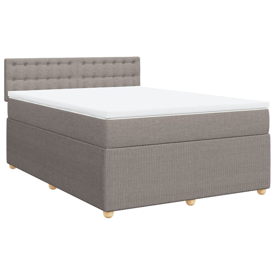 Boxspring met matras stof taupe 160x200 cm