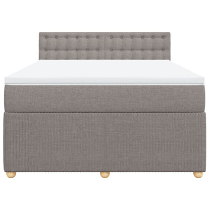 Boxspring met matras stof taupe 160x200 cm