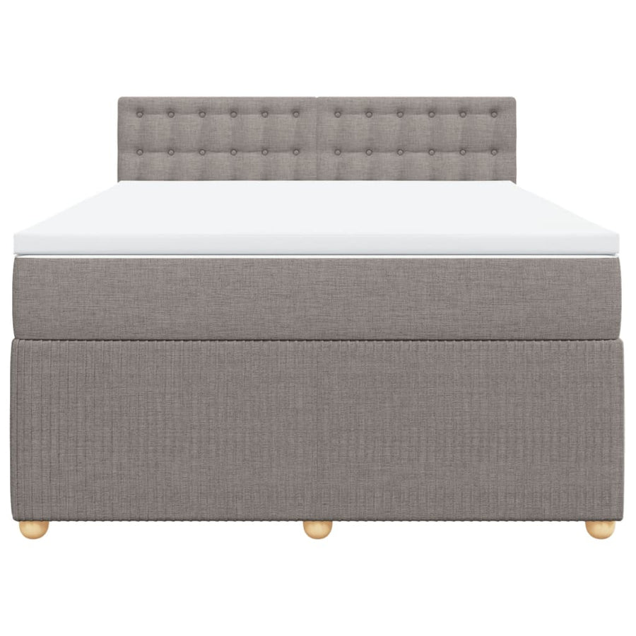 Boxspring met matras stof taupe 160x200 cm