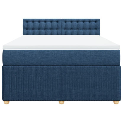 Boxspring met matras stof blauw 160x200 cm