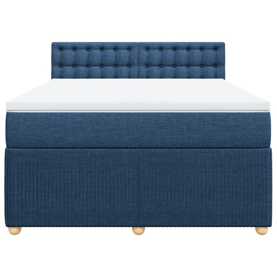 Boxspring met matras stof blauw 160x200 cm