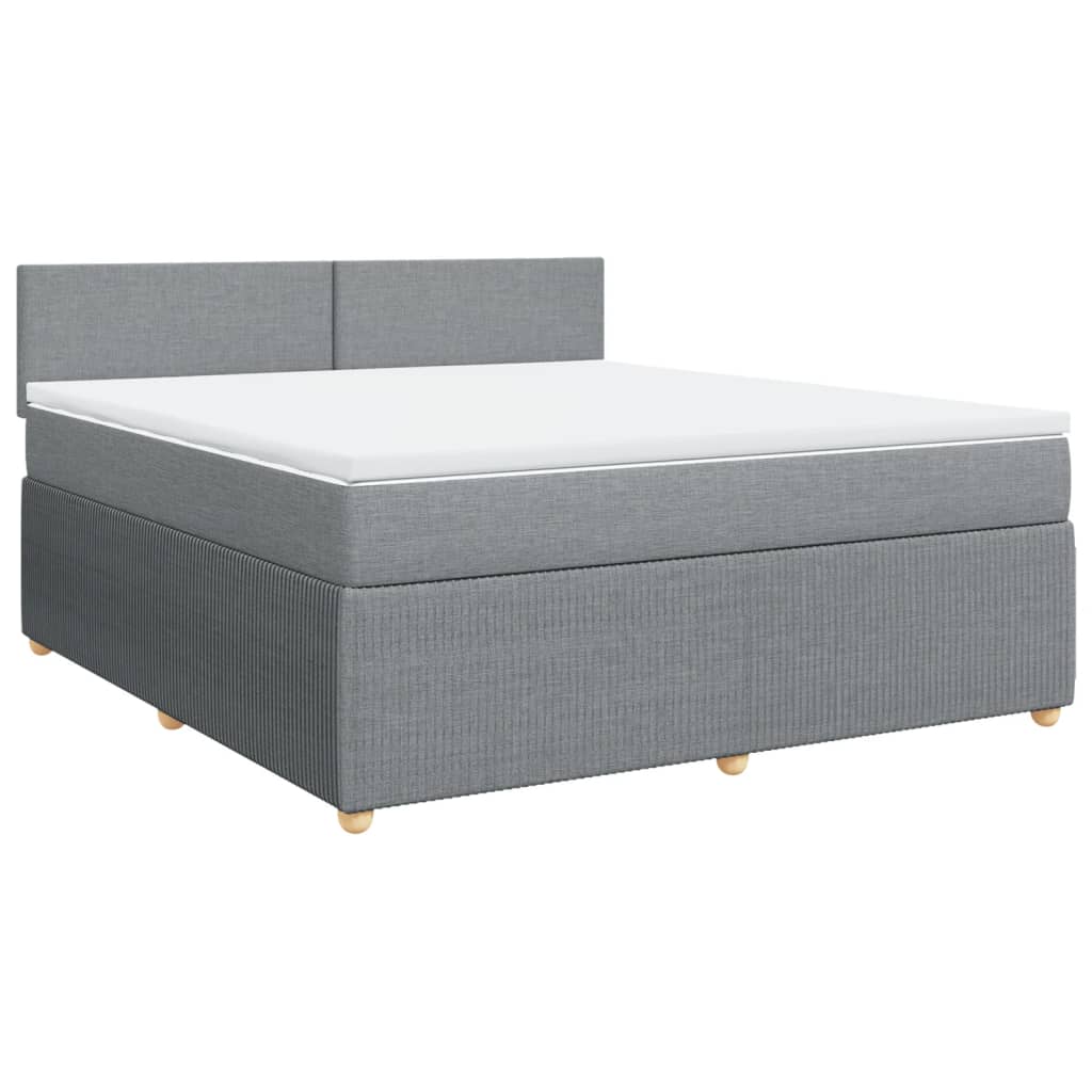 Boxspring met matras stof lichtgrijs 180x200 cm