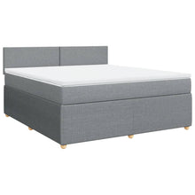 Boxspring met matras stof lichtgrijs 180x200 cm