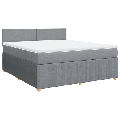 Boxspring met matras stof lichtgrijs 180x200 cm