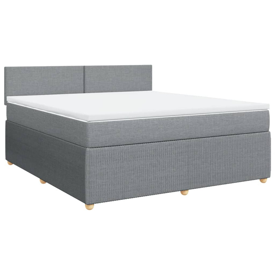 Boxspring met matras stof lichtgrijs 180x200 cm