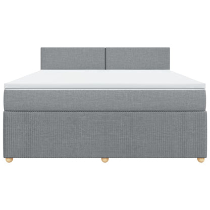 Boxspring met matras stof lichtgrijs 180x200 cm