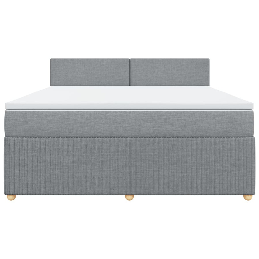 Boxspring met matras stof lichtgrijs 180x200 cm