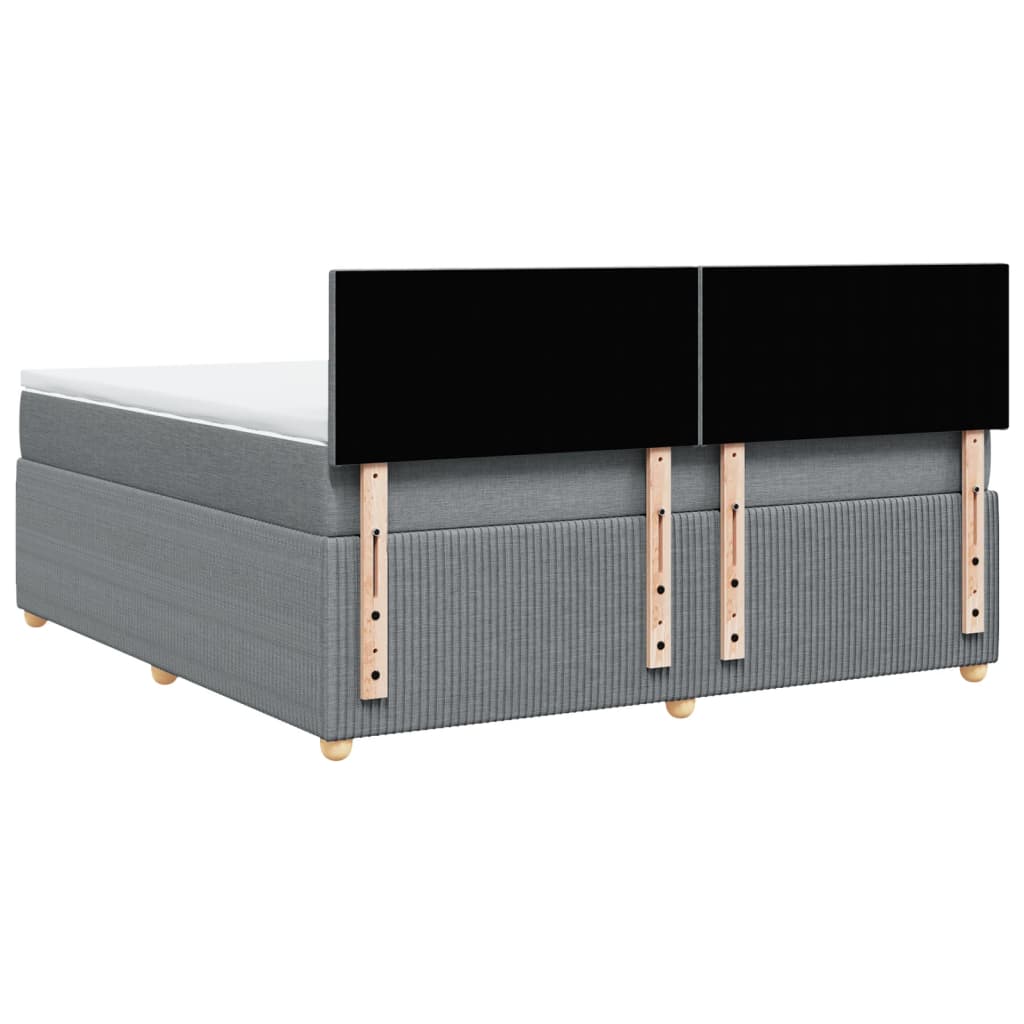 Boxspring met matras stof lichtgrijs 180x200 cm