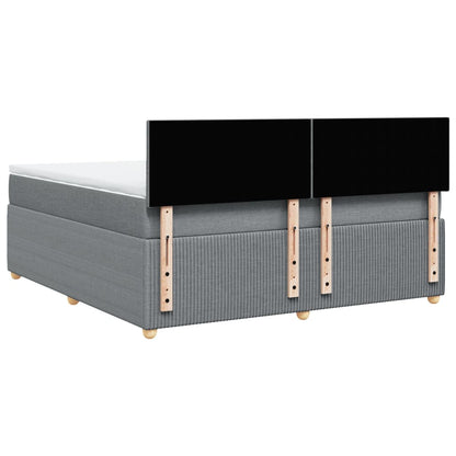 Boxspring met matras stof lichtgrijs 180x200 cm