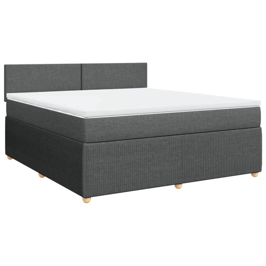 Boxspring met matras stof donkergrijs 180x200 cm