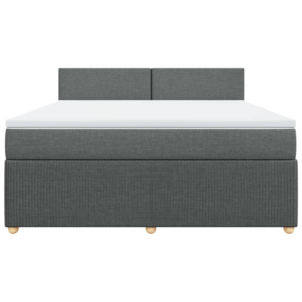 Boxspring met matras stof donkergrijs 180x200 cm