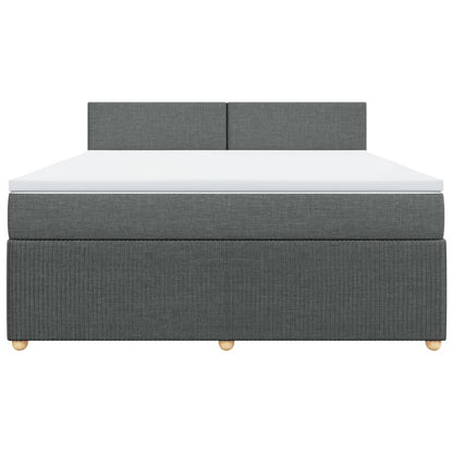 Boxspring met matras stof donkergrijs 180x200 cm
