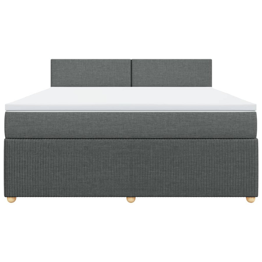 Boxspring met matras stof donkergrijs 180x200 cm