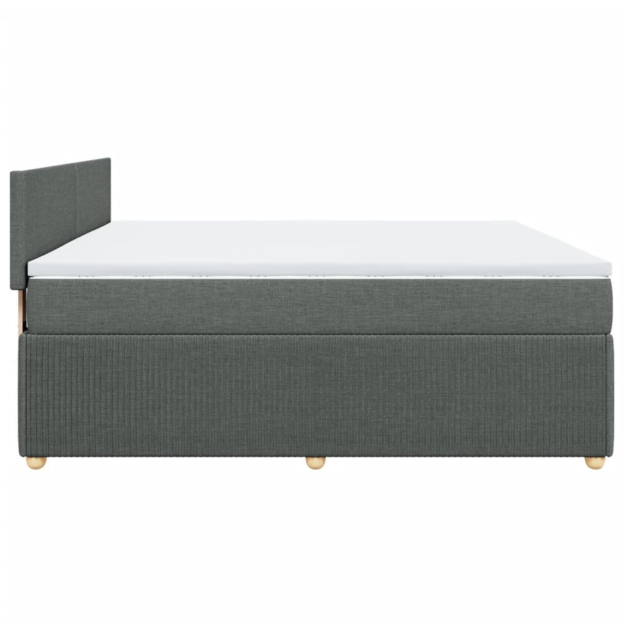 Boxspring met matras stof donkergrijs 180x200 cm