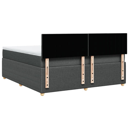 Boxspring met matras stof donkergrijs 180x200 cm