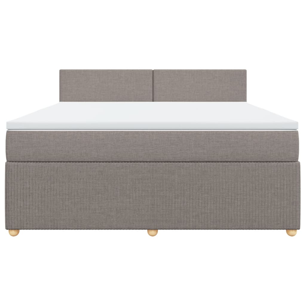 Boxspring met matras stof taupe 180x200 cm