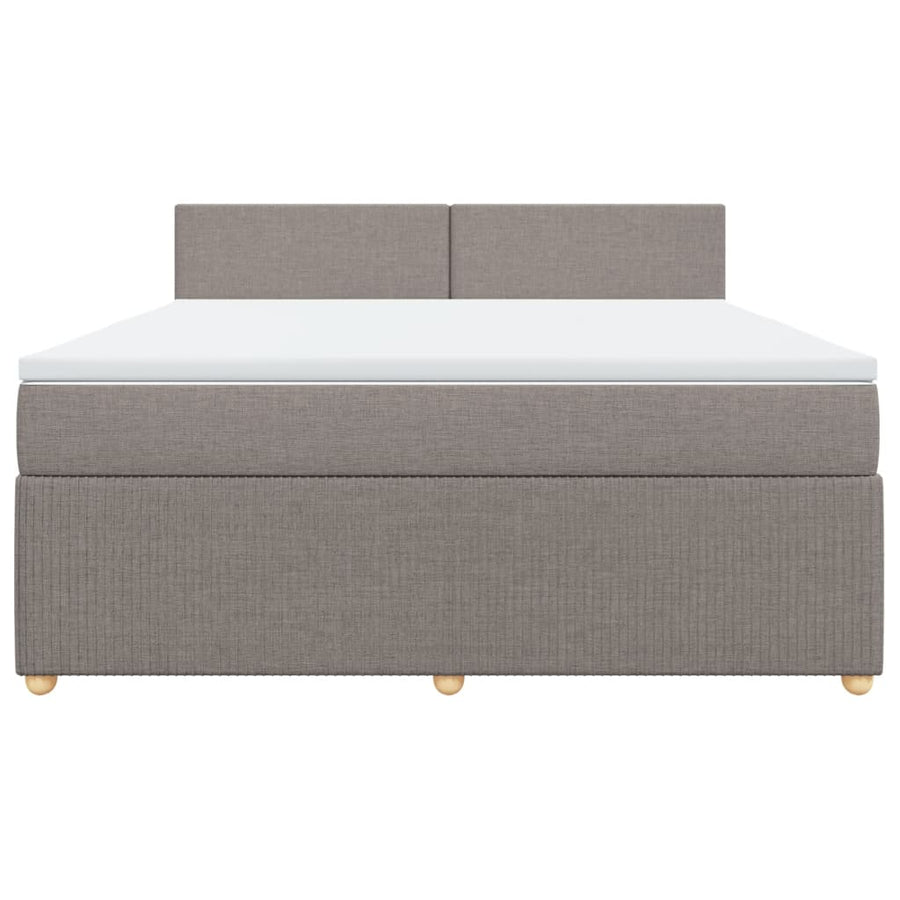 Boxspring met matras stof taupe 180x200 cm