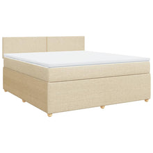 Boxspring met matras stof crèmekleurig 180x200 cm