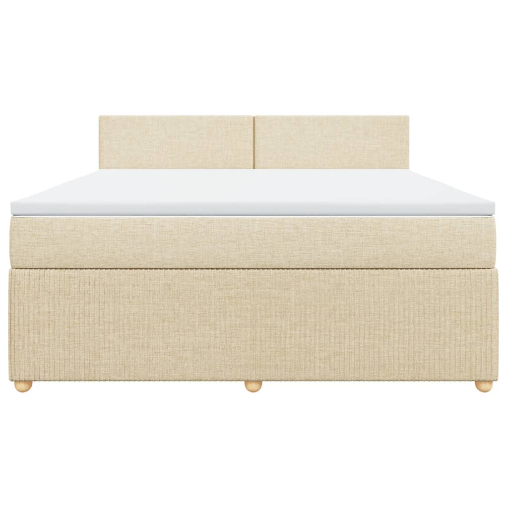 Boxspring met matras stof crèmekleurig 180x200 cm