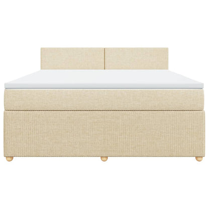 Boxspring met matras stof crèmekleurig 180x200 cm