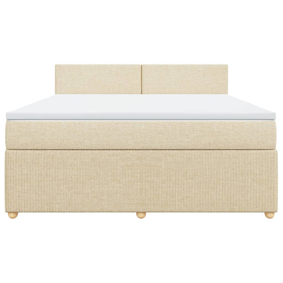 Boxspring met matras stof crèmekleurig 180x200 cm
