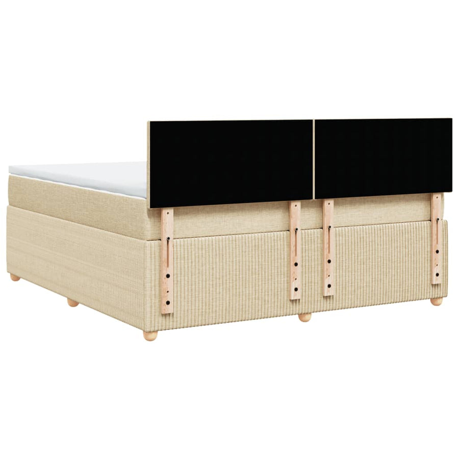 Boxspring met matras stof crèmekleurig 180x200 cm