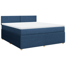 Boxspring met matras stof blauw 180x200 cm
