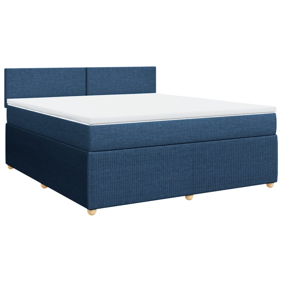 Boxspring met matras stof blauw 180x200 cm