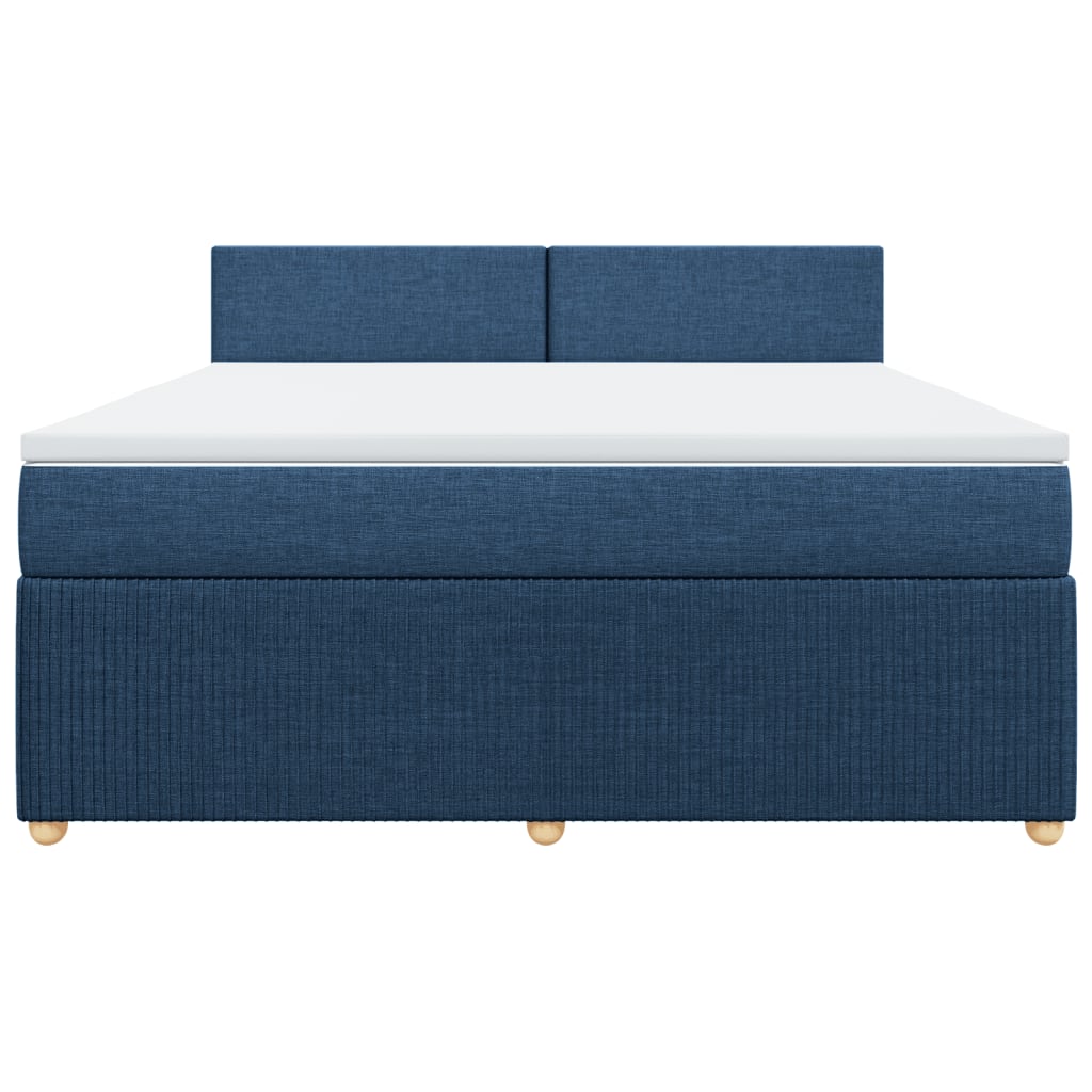 Boxspring met matras stof blauw 180x200 cm