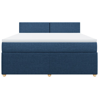 Boxspring met matras stof blauw 180x200 cm