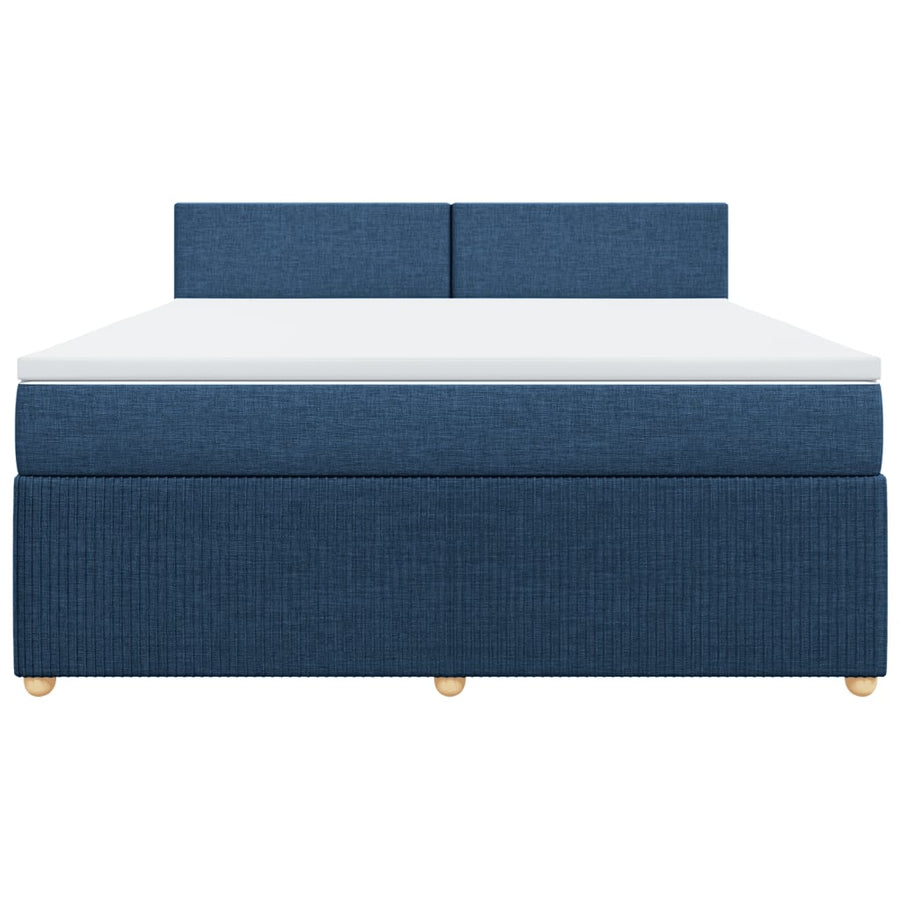 Boxspring met matras stof blauw 180x200 cm