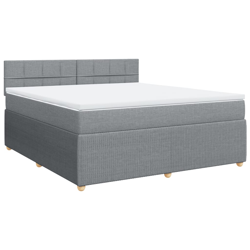 Boxspring met matras stof lichtgrijs 180x200 cm