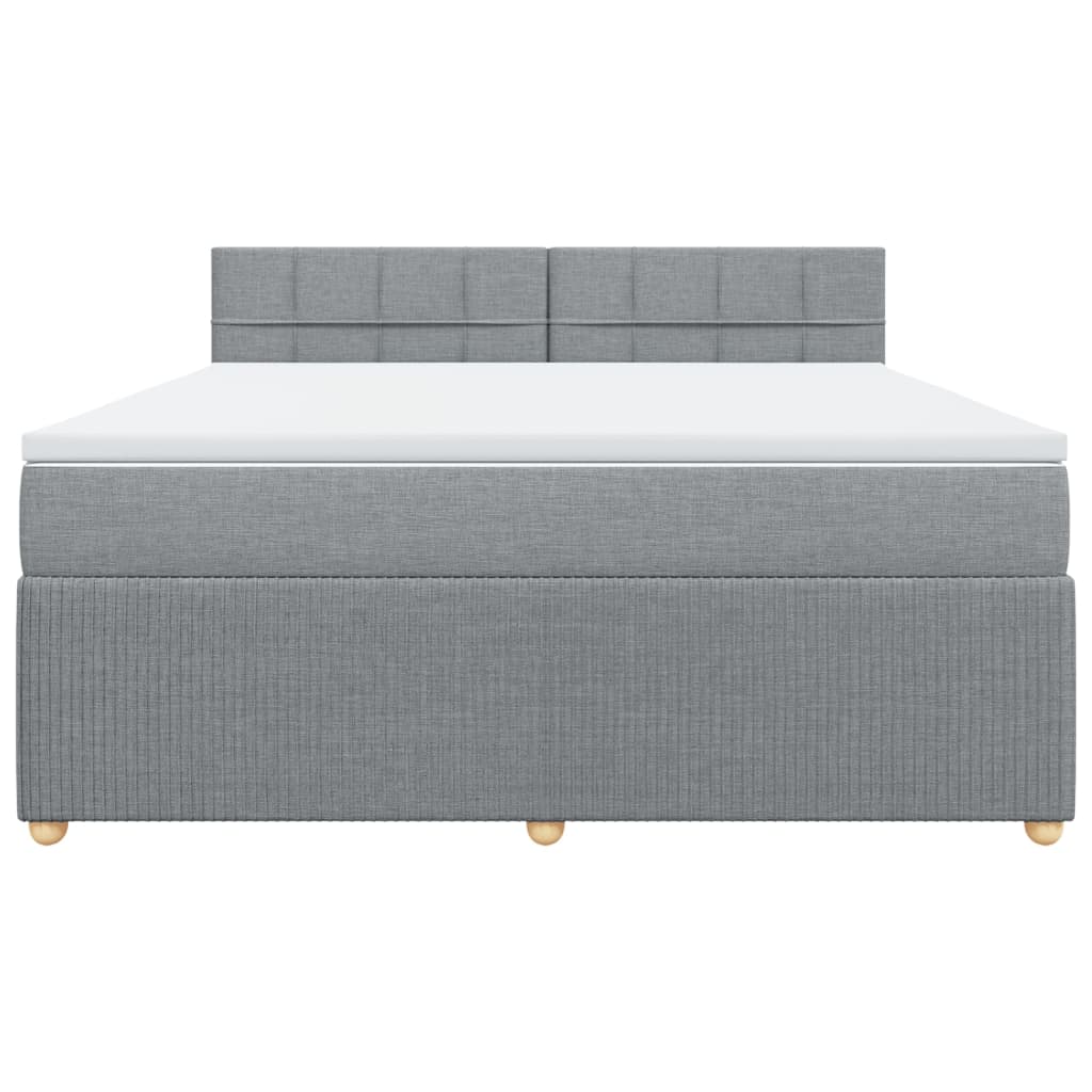 Boxspring met matras stof lichtgrijs 180x200 cm