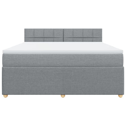 Boxspring met matras stof lichtgrijs 180x200 cm