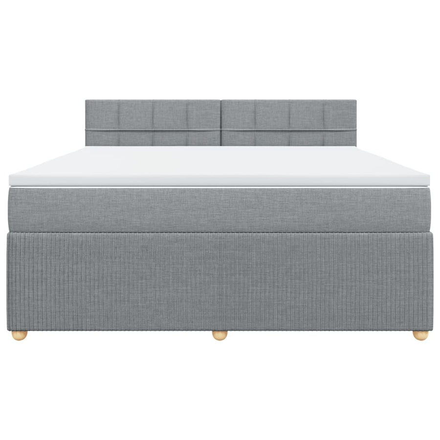 Boxspring met matras stof lichtgrijs 180x200 cm