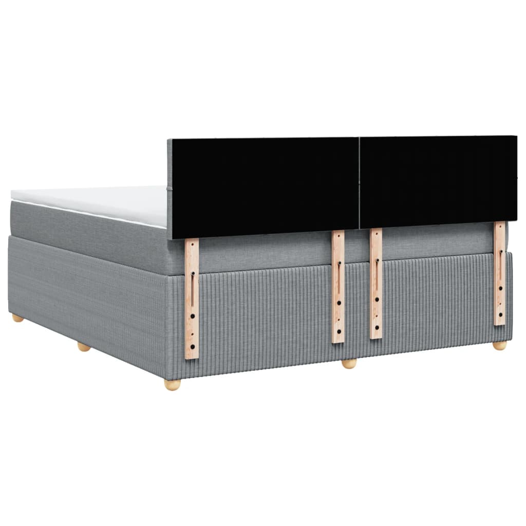 Boxspring met matras stof lichtgrijs 180x200 cm