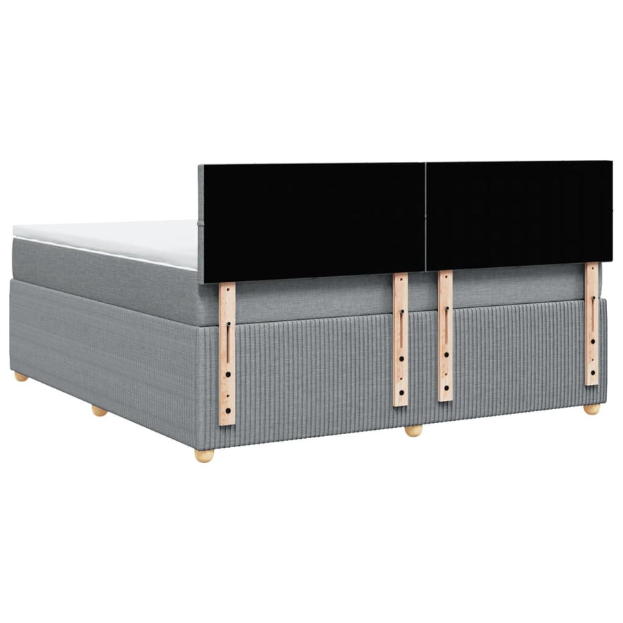 Boxspring met matras stof lichtgrijs 180x200 cm
