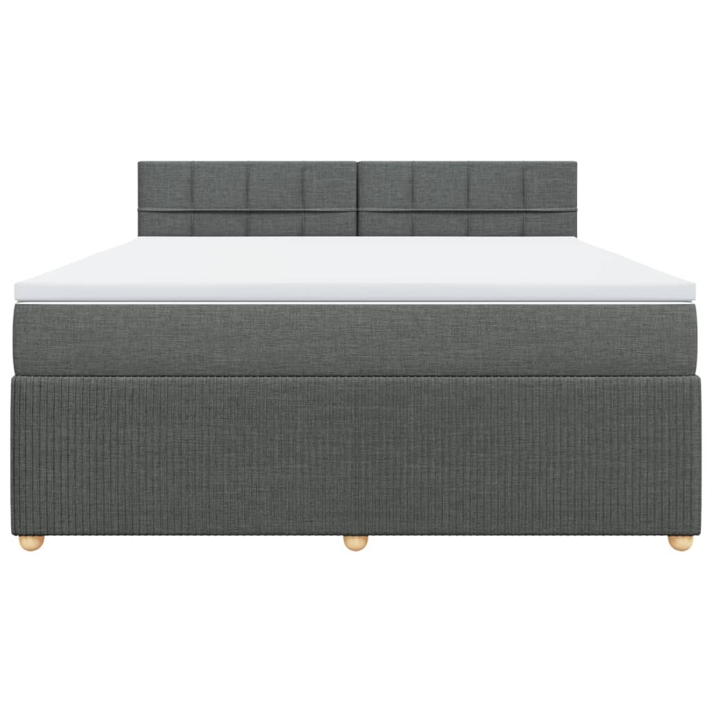 Boxspring met matras stof donkergrijs 180x200 cm