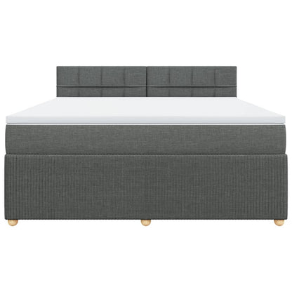 Boxspring met matras stof donkergrijs 180x200 cm