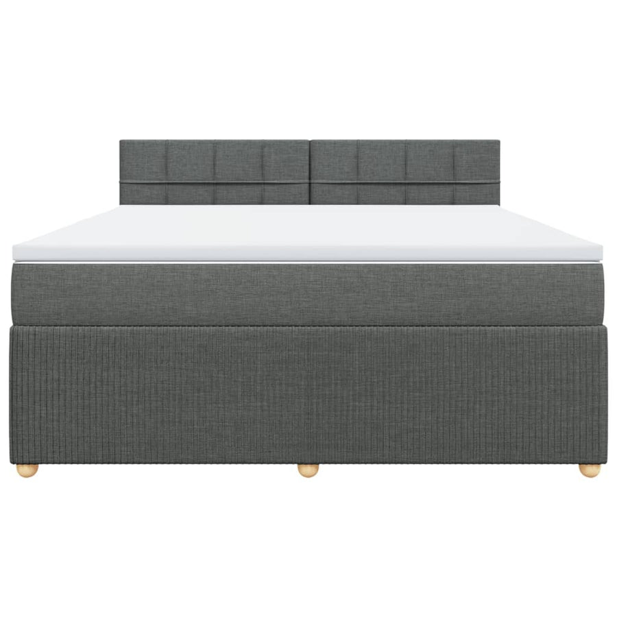Boxspring met matras stof donkergrijs 180x200 cm