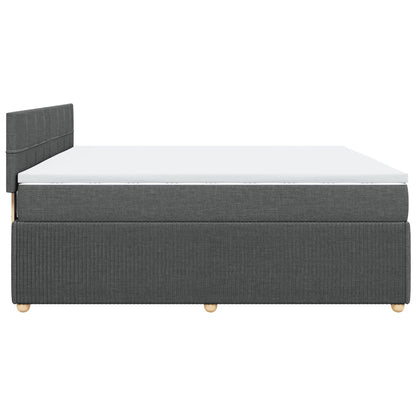 Boxspring met matras stof donkergrijs 180x200 cm