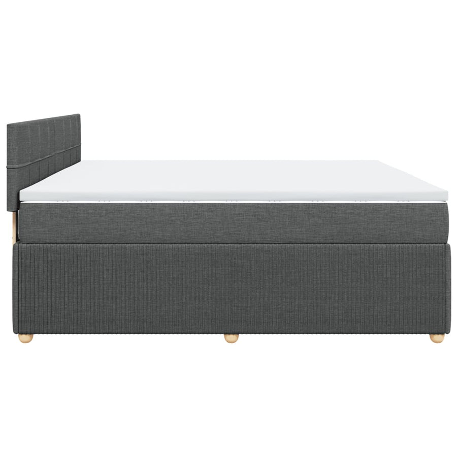 Boxspring met matras stof donkergrijs 180x200 cm