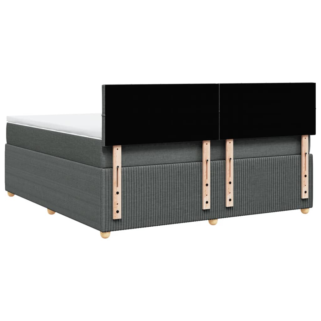 Boxspring met matras stof donkergrijs 180x200 cm
