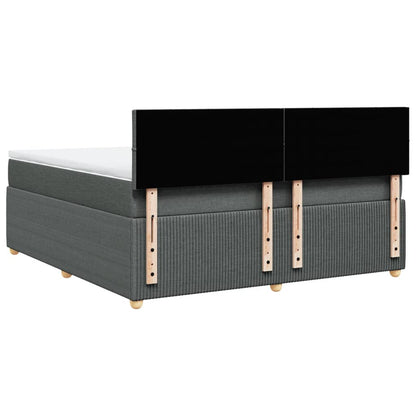 Boxspring met matras stof donkergrijs 180x200 cm