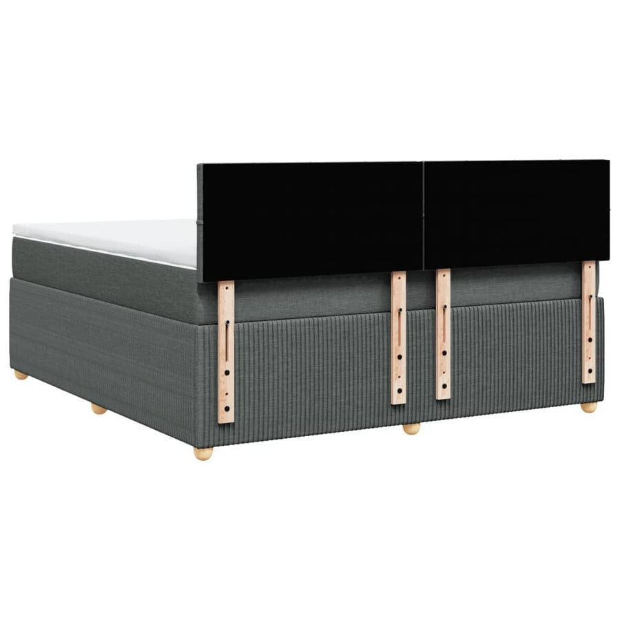 Boxspring met matras stof donkergrijs 180x200 cm