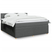Boxspring 180x200 cm donkergrijs met pocketveringmatras