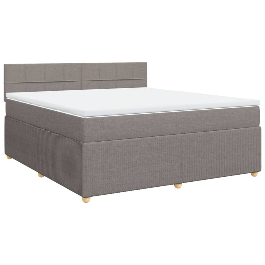 Boxspring met matras stof taupe 180x200 cm