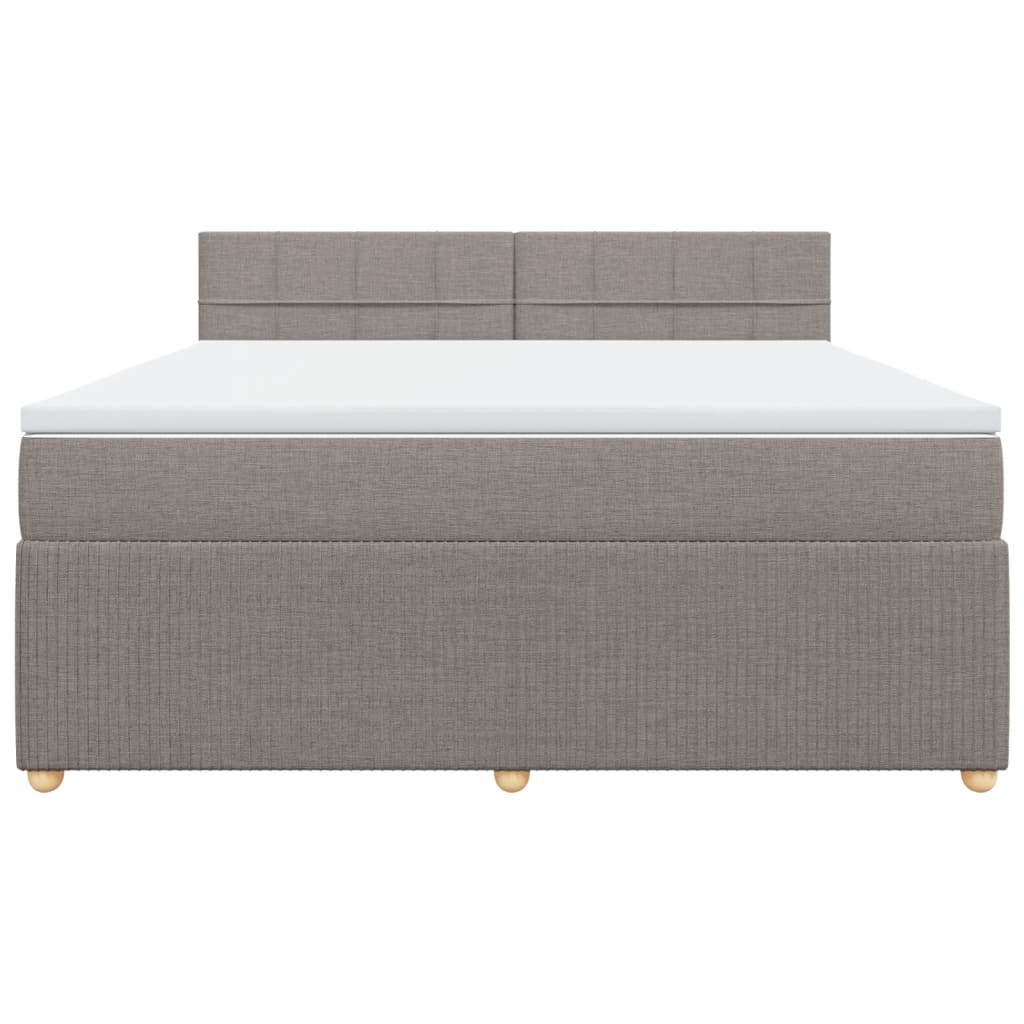 Boxspring met matras stof taupe 180x200 cm