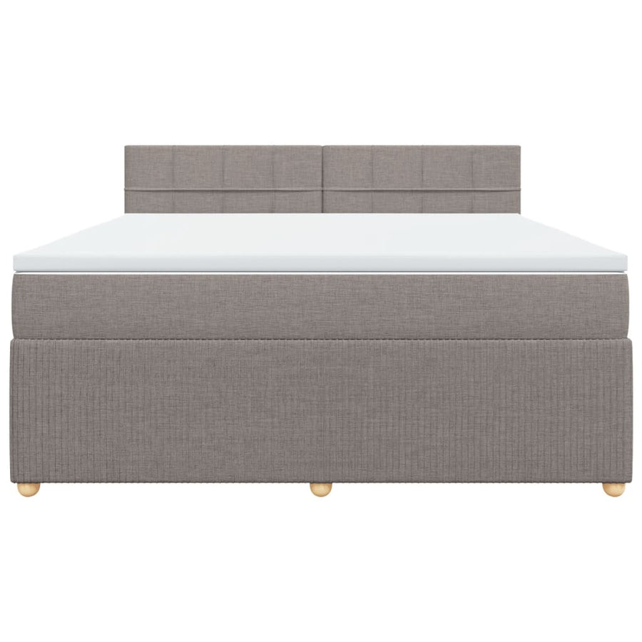 Boxspring met matras stof taupe 180x200 cm