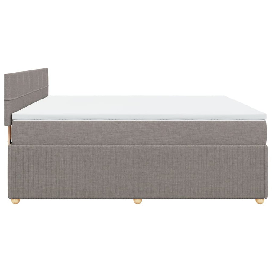 Boxspring met matras stof taupe 180x200 cm